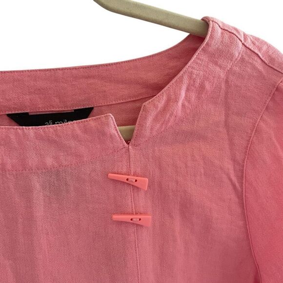Ali Miles Bubble Gum Pink Tunic Top Women’s Size Medium Lagenlook Oversized - Picture 3 of 5